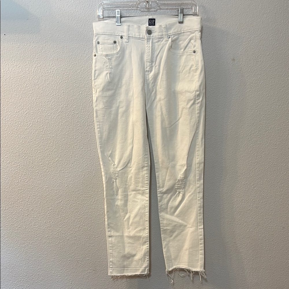 GAP White Best Girlfriend Ankle Cropped Jeans
